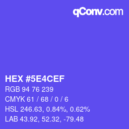 Código de color: HEX #5E4CEF | qconv.com