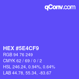 Color code: HEX #5E4CF9 | qconv.com