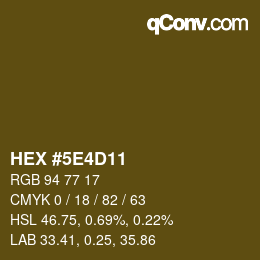 Color code: HEX #5E4D11 | qconv.com