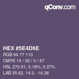 Código de color: HEX #5E4D6E | qconv.com