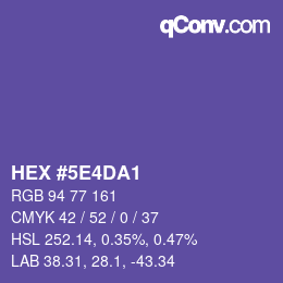 カラーコード: HEX #5E4DA1 | qconv.com