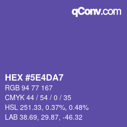 Farbcode: HEX #5E4DA7 | qconv.com