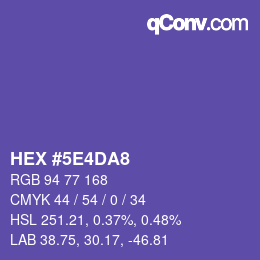 カラーコード: HEX #5E4DA8 | qconv.com