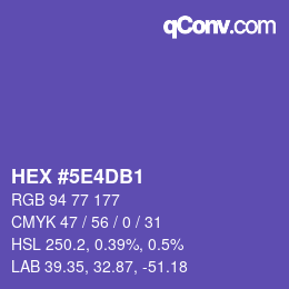 Color code: HEX #5E4DB1 | qconv.com