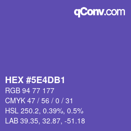 カラーコード: HEX #5E4DB1 | qconv.com