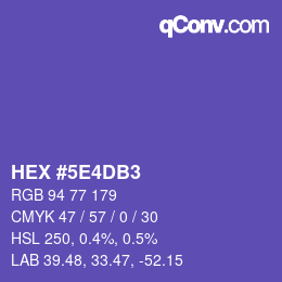 Farbcode: HEX #5E4DB3 | qconv.com