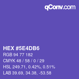 カラーコード: HEX #5E4DB6 | qconv.com