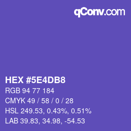 Color code: HEX #5E4DB8 | qconv.com