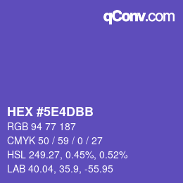 カラーコード: HEX #5E4DBB | qconv.com