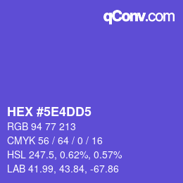 Color code: HEX #5E4DD5 | qconv.com