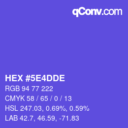 Color code: HEX #5E4DDE | qconv.com