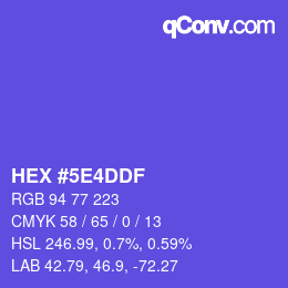 Código de color: HEX #5E4DDF | qconv.com