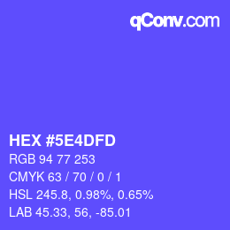 Código de color: HEX #5E4DFD | qconv.com
