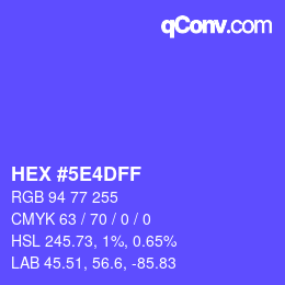 Código de color: HEX #5E4DFF | qconv.com