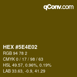 Color code: HEX #5E4E02 | qconv.com