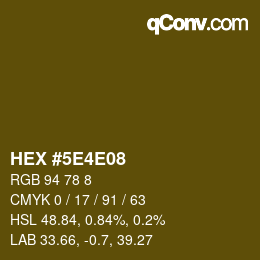 Color code: HEX #5E4E08 | qconv.com