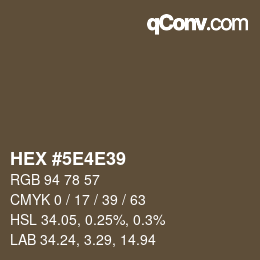 Color code: HEX #5E4E39 | qconv.com