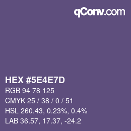 Color code: HEX #5E4E7D | qconv.com