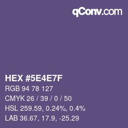 Color code: HEX #5E4E7F | qconv.com