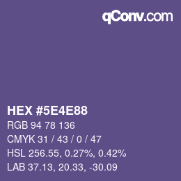 Color code: HEX #5E4E88 | qconv.com