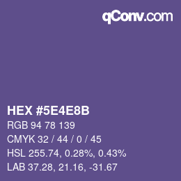 Color code: HEX #5E4E8B | qconv.com