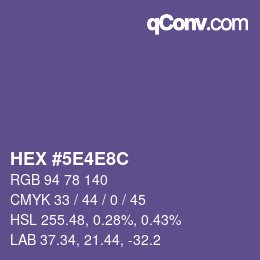 Color code: HEX #5E4E8C | qconv.com