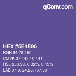 Color code: HEX #5E4E96 | qconv.com