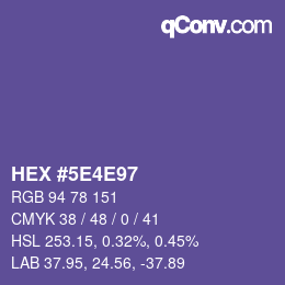 Color code: HEX #5E4E97 | qconv.com