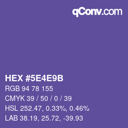 Color code: HEX #5E4E9B | qconv.com