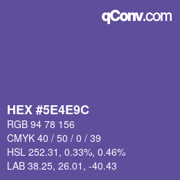 Color code: HEX #5E4E9C | qconv.com