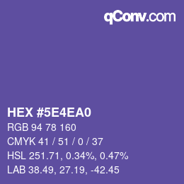 Color code: HEX #5E4EA0 | qconv.com
