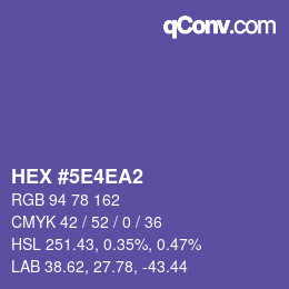 Color code: HEX #5E4EA2 | qconv.com