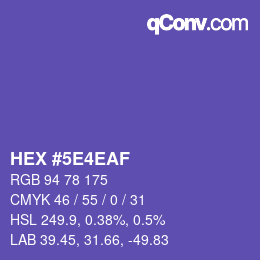 カラーコード: HEX #5E4EAF | qconv.com