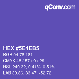 Farbcode: HEX #5E4EB5 | qconv.com