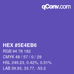 Color code: HEX #5E4EB6 | qconv.com