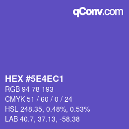 颜色代码: HEX #5E4EC1 | qconv.com