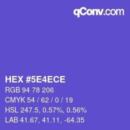 Código de color: HEX #5E4ECE | qconv.com