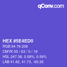 カラーコード: HEX #5E4ED0 | qconv.com