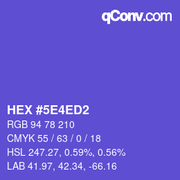 カラーコード: HEX #5E4ED2 | qconv.com