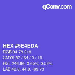 カラーコード: HEX #5E4EDA | qconv.com