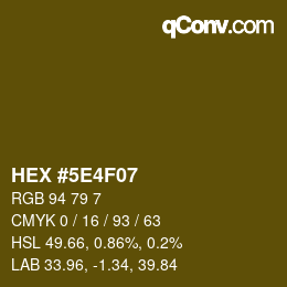 Color code: HEX #5E4F07 | qconv.com