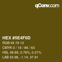 カラーコード: HEX #5E4F0D | qconv.com