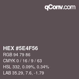 Color code: HEX #5E4F56 | qconv.com