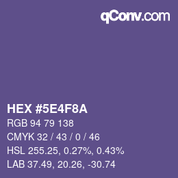 Color code: HEX #5E4F8A | qconv.com