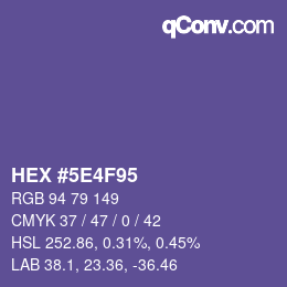 Color code: HEX #5E4F95 | qconv.com