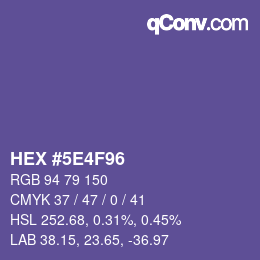 Color code: HEX #5E4F96 | qconv.com