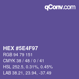 颜色代码: HEX #5E4F97 | qconv.com
