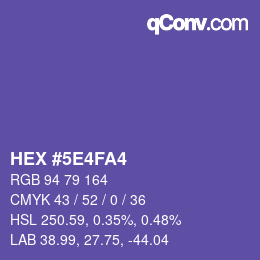 Color code: HEX #5E4FA4 | qconv.com