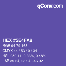 Color code: HEX #5E4FA8 | qconv.com