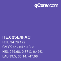 Code couleur: HEX #5E4FAC | qconv.com